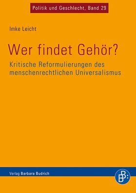 Leicht |  Wer findet Gehör? Kritische Reformulierungen des menschenrechtlichen Universalismus | Buch |  Sack Fachmedien