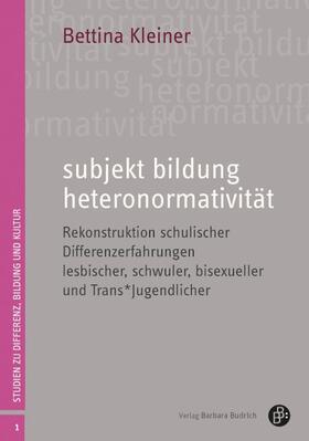 Kleiner |  subjekt bildung heteronormativität | Buch |  Sack Fachmedien