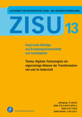 Proske / Rabenstein / Reis |  ZISU 13, 2024 - Zeitschrift für interpretative Schul- und Unterrichtsforschung | Buch |  Sack Fachmedien