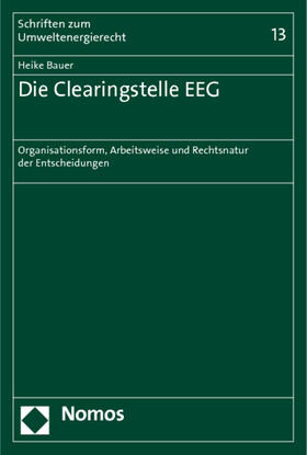 Bauer |  Bauer, H: Clearingstelle EEG | Buch |  Sack Fachmedien