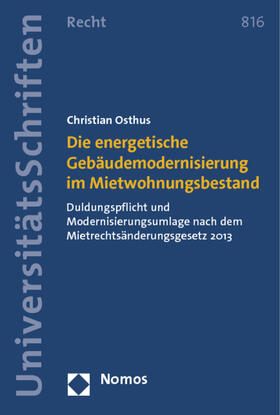 Osthus |  Die energetische Gebäudemodernisierung im Mietwohnungsbestand | Buch |  Sack Fachmedien