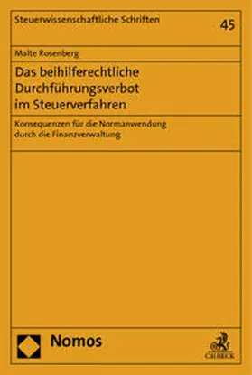 Rosenberg |  Das beihilferechtliche Durchführungsverbot im Steuerverfahren | Buch |  Sack Fachmedien