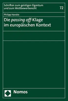 Hanske |  Die passing off-Klage im europäischen Kontext | Buch |  Sack Fachmedien