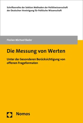 Bader |  Die Messung von Werten | Buch |  Sack Fachmedien