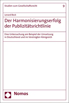 Bock |  Der Harmonisierungserfolg der Publizitätsrichtlinie | Buch |  Sack Fachmedien