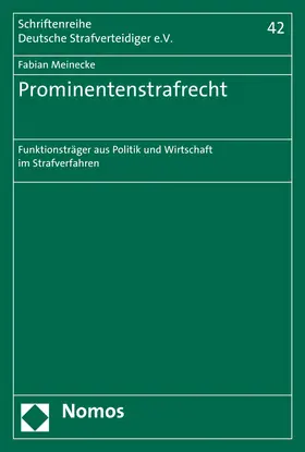 Meinecke |  Prominentenstrafrecht | Buch |  Sack Fachmedien