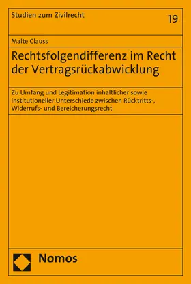 Clauss |  Rechtsfolgendifferenz im Recht der Vertragsrückabwicklung | Buch |  Sack Fachmedien