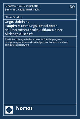 Zientek |  Zientek, N: Ungeschriebene Hauptversammlungskompetenzen bei | Buch |  Sack Fachmedien