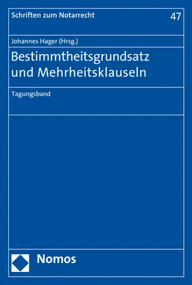 Hager |  Bestimmtheitsgrundsatz und Mehrheitsklauseln | Buch |  Sack Fachmedien