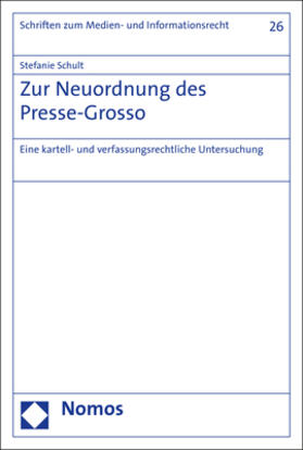 Schult |  Schult, S: Zur Neuordnung des Presse-Grosso | Buch |  Sack Fachmedien