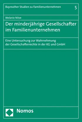 Nitze |  Der minderjährige Gesellschafter im Familienunternehmen | Buch |  Sack Fachmedien