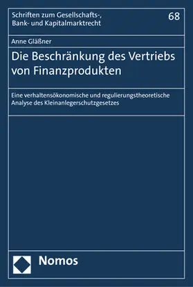 Gläßner |  Die Beschränkung des Vertriebs von Finanzprodukten | Buch |  Sack Fachmedien