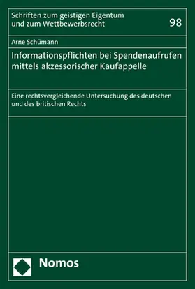 Schümann |  Informationspflichten bei Spendenaufrufen mittels akzessorischer Kaufappelle | Buch |  Sack Fachmedien