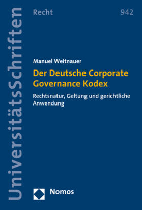 Weitnauer |  Der Deutsche Corporate Governance Kodex | Buch |  Sack Fachmedien