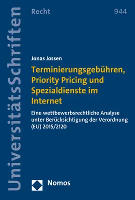 Jossen |  Terminierungsgebühren, Priority Pricing und Spezialdienste im Internet | Buch |  Sack Fachmedien