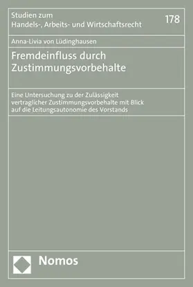 von Lüdinghausen |  Fremdeinfluss durch Zustimmungsvorbehalte | Buch |  Sack Fachmedien