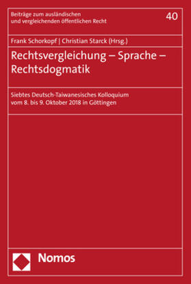 Schorkopf / Starck |  Rechtsvergleichung - Sprache - Rechtsdogmatik | Buch |  Sack Fachmedien