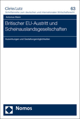 Mann |  Britischer EU-Austritt und Scheinauslandsgesellschaften | Buch |  Sack Fachmedien