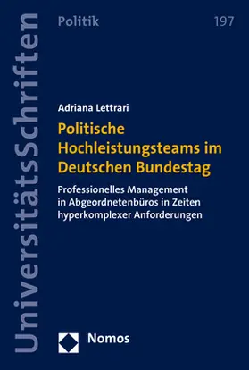 Lettrari |  Politische Hochleistungsteams im Deutschen Bundestag | Buch |  Sack Fachmedien