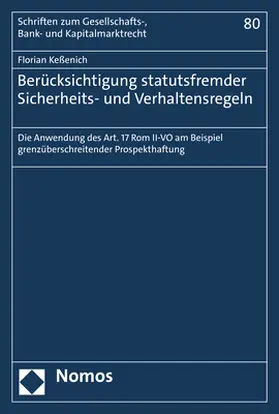 Keßenich |  Berücksichtigung statutsfremder Sicherheits- und Verhaltensregeln | Buch |  Sack Fachmedien