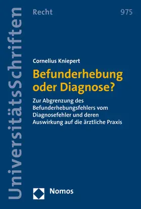 Kniepert |  Befunderhebung oder Diagnose? | Buch |  Sack Fachmedien