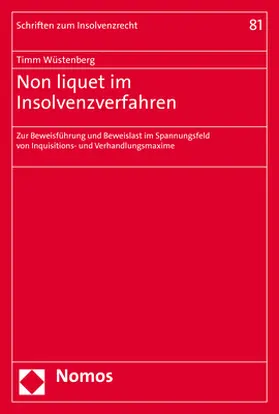 Wüstenberg |  Non liquet im Insolvenzverfahren | Buch |  Sack Fachmedien