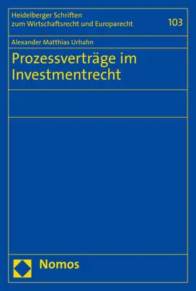 Urhahn |  Prozessverträge im Investmentrecht | Buch |  Sack Fachmedien