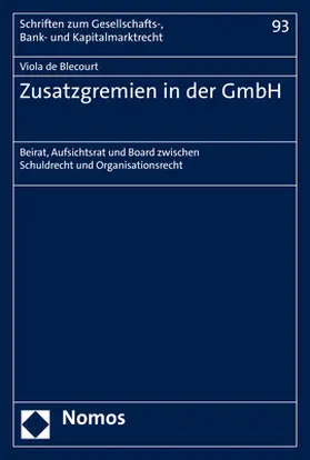 de Blecourt |  Zusatzgremien in der GmbH | Buch |  Sack Fachmedien