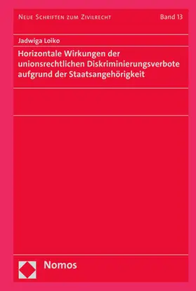 Loiko |  Horizontale Wirkungen der unionsrechtlichen Diskriminierungsverbote aufgrund der Staatsangehörigkeit | Buch |  Sack Fachmedien