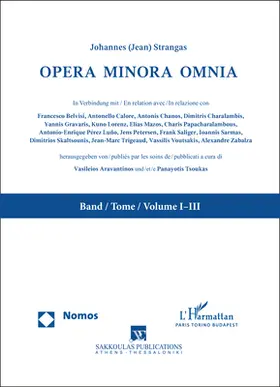 Strangas / Aravantinos / Tsoukas |  Paket Opera Minora Omnia | Buch |  Sack Fachmedien