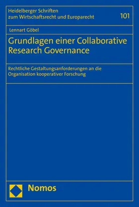 Göbel |  Grundlagen einer Collaborative Research Governance | Buch |  Sack Fachmedien