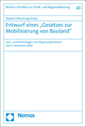 Mitschang |  Entwurf eines "Gesetzes zur Mobilisierung von Bauland" | Buch |  Sack Fachmedien