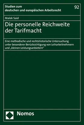 Said |  Die personelle Reichweite der Tarifmacht | Buch |  Sack Fachmedien