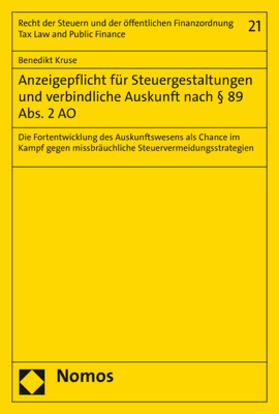 Kruse |  Kruse, B: Anzeigepflicht für Steuergestaltungen und verbindl | Buch |  Sack Fachmedien