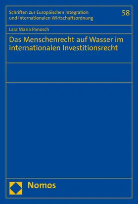 Panosch |  Das Menschenrecht auf Wasser im internationalen Investitionsrecht | Buch |  Sack Fachmedien