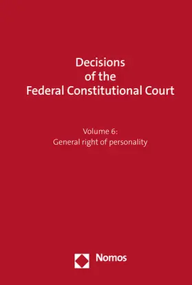  Decisions of the Federal Constitutional Court | Buch |  Sack Fachmedien