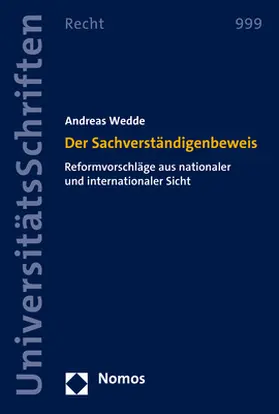 Wedde |  Der Sachverständigenbeweis | Buch |  Sack Fachmedien