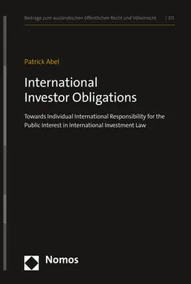 Abel |  International Investor Obligations | Buch |  Sack Fachmedien