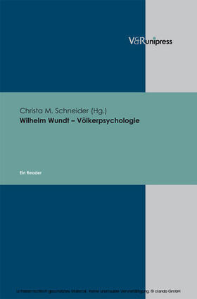 Schneider |  Wilhelm Wundt – Völkerpsychologie | eBook | Sack Fachmedien