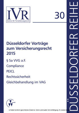 Looschelders / Michael |  Düsseldorfer Vorträge zum Versicherungsrecht 2015 | eBook | Sack Fachmedien