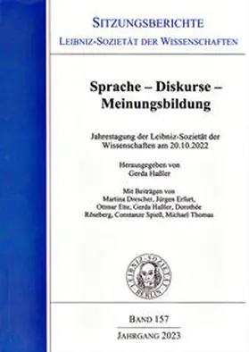 Haßler / Drescher / Erfurt |  Sprache – Diskurse – Meinungsbildung. | Buch |  Sack Fachmedien