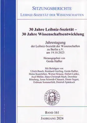 Haßler |  30 Jahre Leibniz-Sozietät – 30 Jahre Wissenschaftsentwicklung. | Buch |  Sack Fachmedien