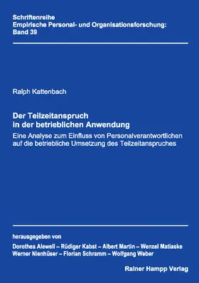 Kattenbach |  Der Teilzeitanspruch in der betrieblichen Anwendung | Buch |  Sack Fachmedien