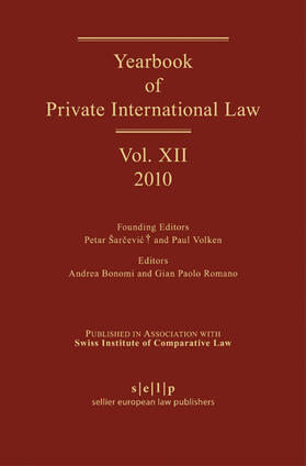 Bonomi / Romano / Sarcevic |  Yearbook of Private International Law | eBook | Sack Fachmedien