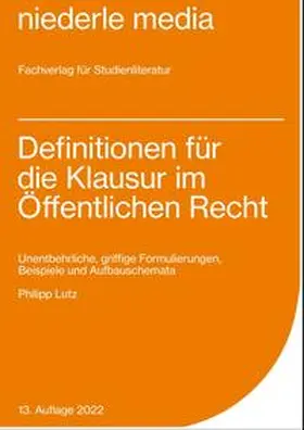 Lutz |  Definitionen für die Klausur im Öffentlichen Recht | Buch |  Sack Fachmedien