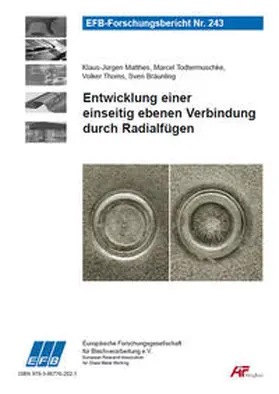 Matthes / Todtermuschke / Thoms |  Entwicklung einer einseitig ebenen Verbindung durch Radialfügen | Buch |  Sack Fachmedien