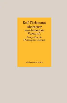 Tiedemann |  Abenteuer anschauender Vernunft | Buch |  Sack Fachmedien