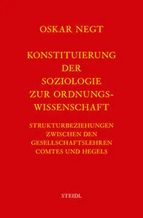 Negt |  Werkausgabe Bd. 1 / Konstituierung der Soziologie als Ordnungswissenschaft | Buch |  Sack Fachmedien