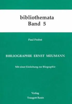 Probst |  Bibliographie Ernst Meumann | eBook | Sack Fachmedien