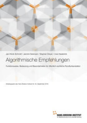 Schmidt / Hasebrink / Sörensen |  Algorithmische Empfehlungen | Buch |  Sack Fachmedien